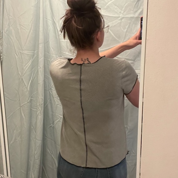 Black white stripe pocket blouse - Picture 3 of 6